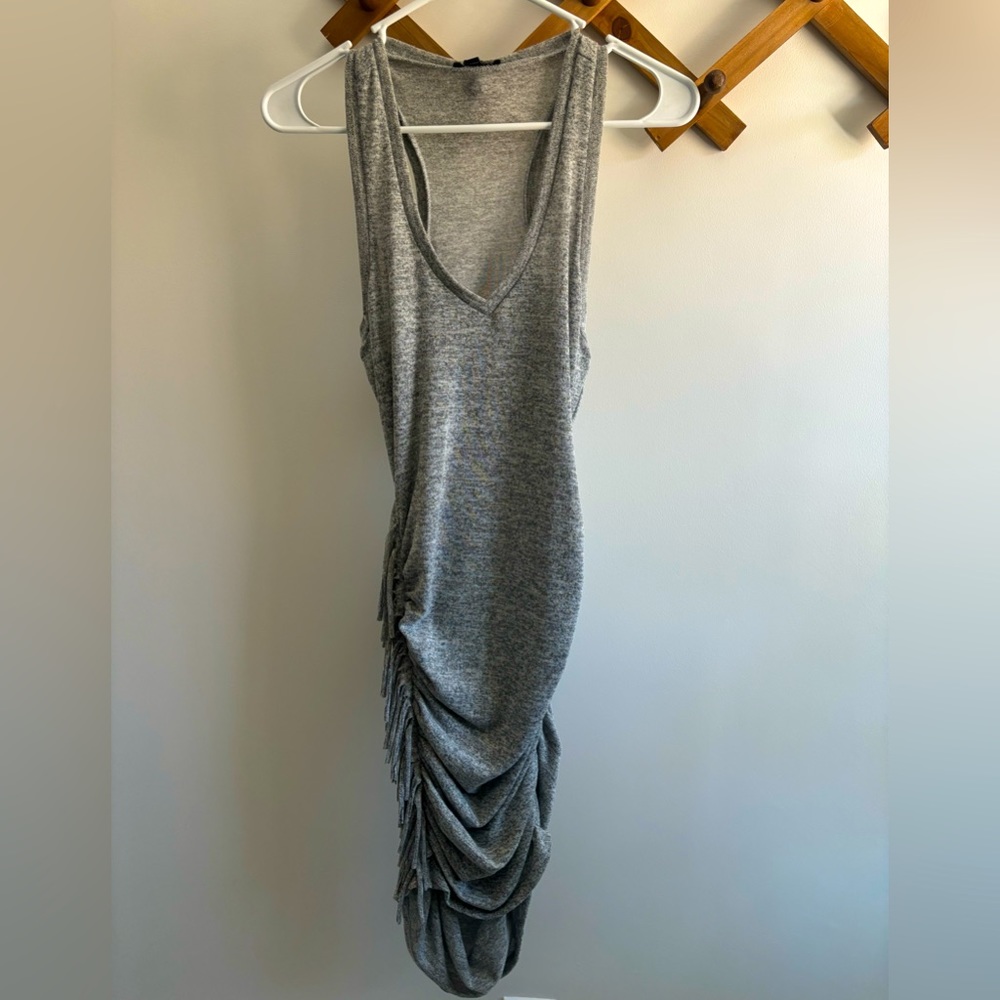 Cotton body con with side rouge on one side. Great summer dress. Knee length